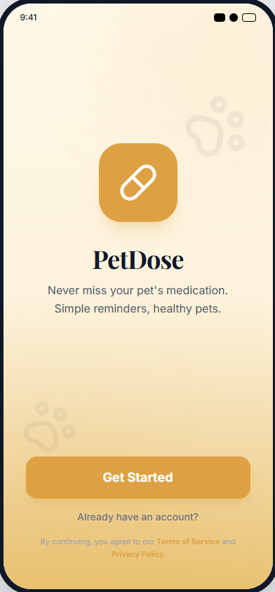 PetDose Splash Screen